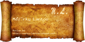Márky Lantos névjegykártya